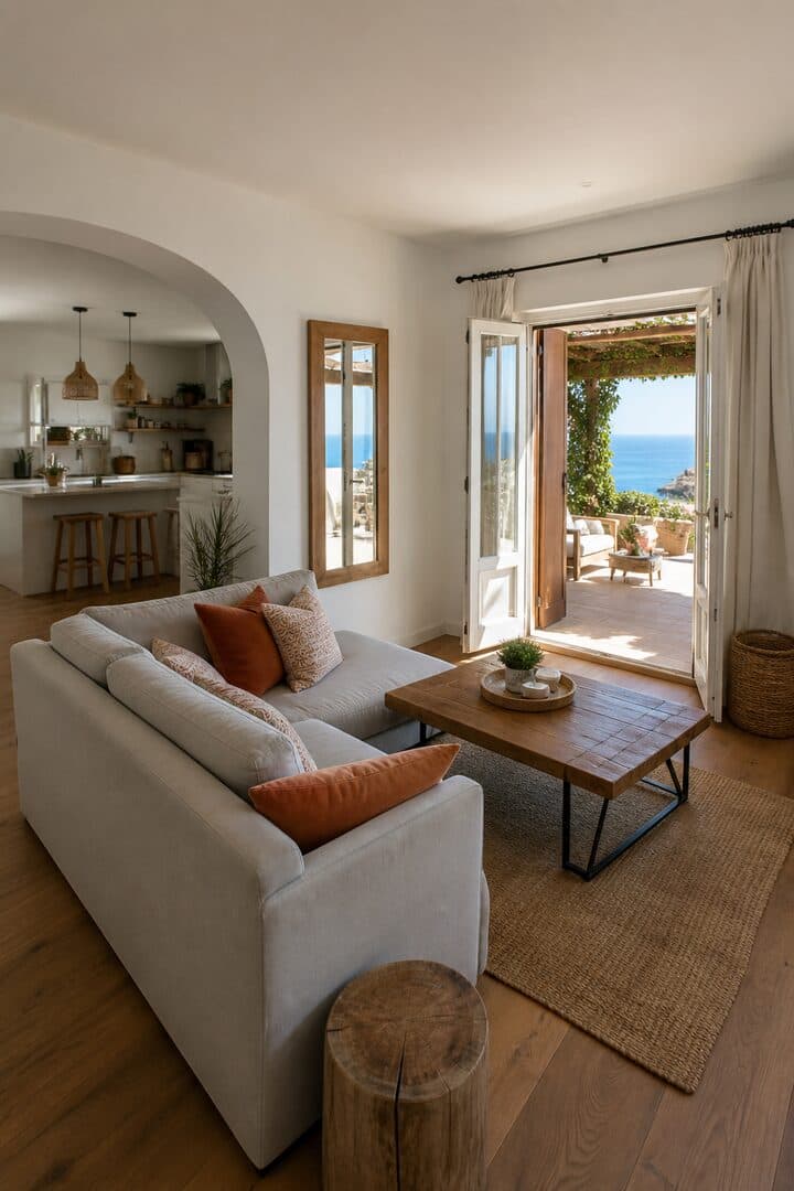 Host walkthrough video of a villa living room